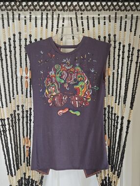 Vintage Open Back Y2K Miss Sixty Graphic Top